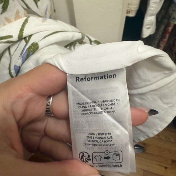 Reformation Janu Linen Dress Ivory - Size 4 - Picture 4 of 11